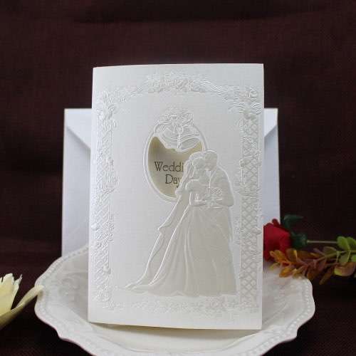 Wedding Invitation Card Rectangle Embossing Card Cheap Invitation Card Customized 